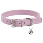 Leather Pet Collar: Simple Style Bell Collar for Dogs, Flat Pet Neckband with Bell, Durable Leather Dog Collar Pet Accessories