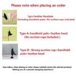 Cat Teaser Toy - Interactive Bell & Feather Wand - Long Suction Cup Pole for Exciting Playtime Adventures - Ultimate Cat Toy - Image 2