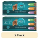 2 pack Natural, High Protein Wet Cat Food Variety Pack, Turkey, Chicken and Tuna Recipes, 3 oz.
