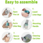 Cat Litter Shovel Scoop One-Piece Filters Removable Portable Commode Picker Cat Litter Box Cleaning Supplies Pet Accessories - Image 6