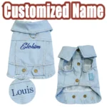 Personalized Custom Name Denim Pet Jacket, Cute Trendy Dog Cat Outfit, Unique Stylish Clothes for Puppies Kittens - Image 6