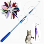 Pet Cat Toy Super Long Three Section Telescopic Rod Cat Teaser Stick Feather Replacement Head Cat Teaser Supplies New - Image 2