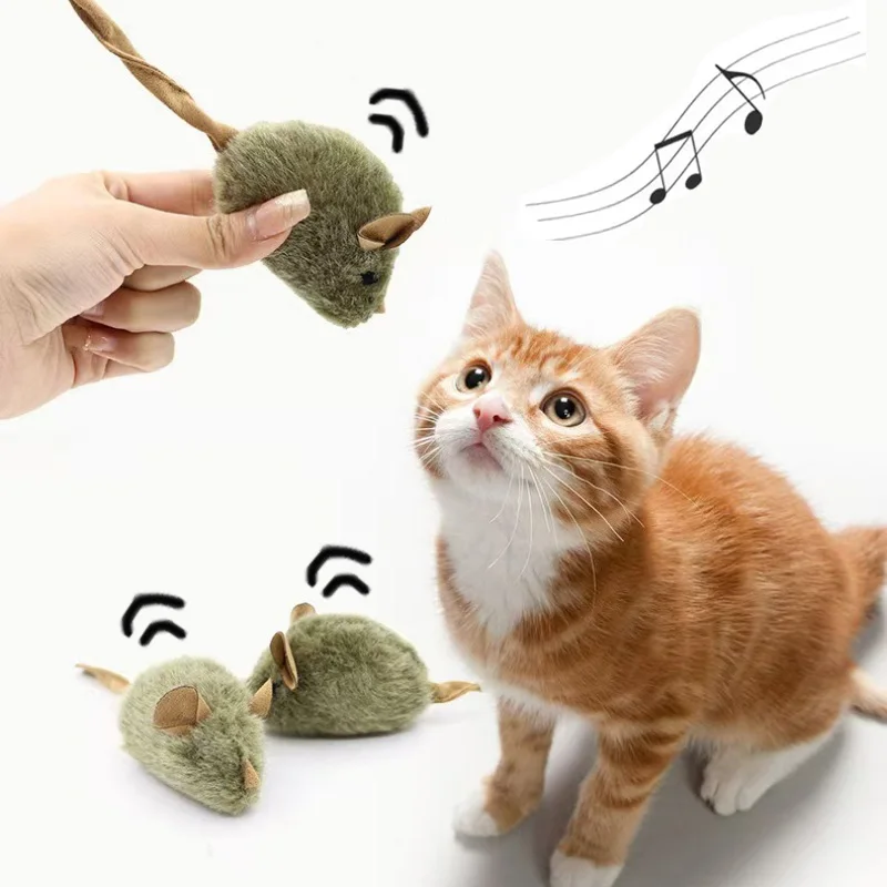kf-S9cf61838b9ed4e9783c6bb3e790adc25z Funny Plush Cat Toy Simulation Mouse Automatic Chirping Interactive Mice Cat Toy Bite Resistance Pet Cat Toys Kitten Supplies - Image 1