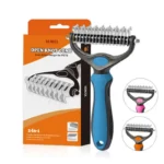 Pet Grooming Accessories High-Quality Double-Sided Stainless Steel Dog Cat Brush with Fine Bristles
