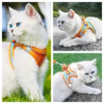 Cat Harness Reflective Pet Harnesses And Leashes Set Adjustable Pet Harness for Cats Small Dogs Pug Chihuahua Cat Accessories - Image 6
