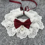 Pearl Dog Collar Jewelled Silk Wedding Cat Puppy Ribbon Scarf Pendant Pet Bows Necklace Satin New Kitten Accessories Bowtie Gift - Image 6