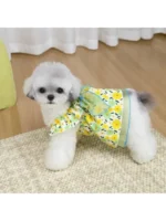 DOGLightweight Pet Princess Dress for Small Dogs (Poodle, Terrier, Pomeranian, Bichon Frise) with 26 Large Flowers Leash Dress - Image 2