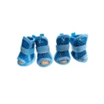 4Pcs Cute Mesh Dog Shoes Soft-sole Non-slip Cooling Dog Boots Elastic Strap Wear-resistant Dog Foot Cover For Small Medium Pets - Image 6