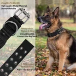 Adjustable Military Dog Collar Metal D-Ring and Buckle Working Dog Collar, Five-Level Adjustment for Medium and Large Dogs - Image 6