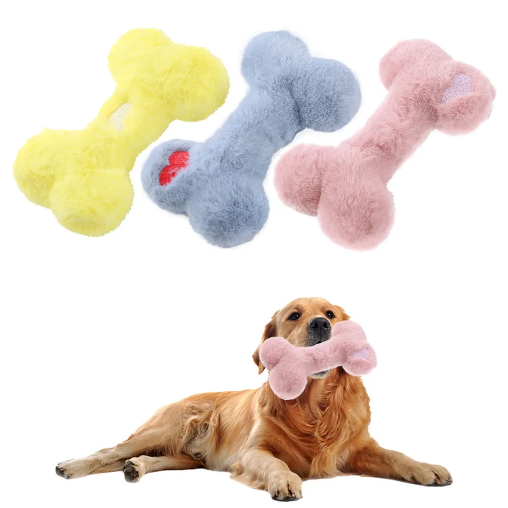 kf-S9fe704fe2f534060801d15d410b88b55S Dog Chew Toy Bone Shape - Squeaky Interactive Pet Toy for Puppies Small Medium Dogs, Durable Non-Toxic Chewing - Image 1