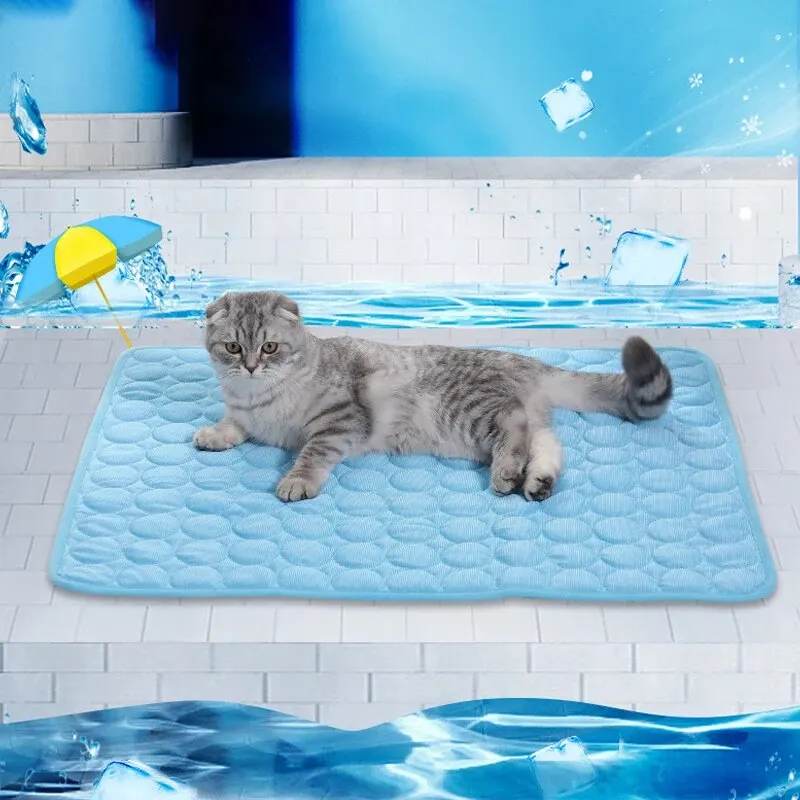 kf-Sa0363e7bde1d4f799e6c644a5c7ae4adM Pet Ice Mats Summer Cat Dog Sofa Nest Bed Cooling Sleeping Pad for Small Dogs Pets Durable Sofa Cooling Pad Blanket - Image 1