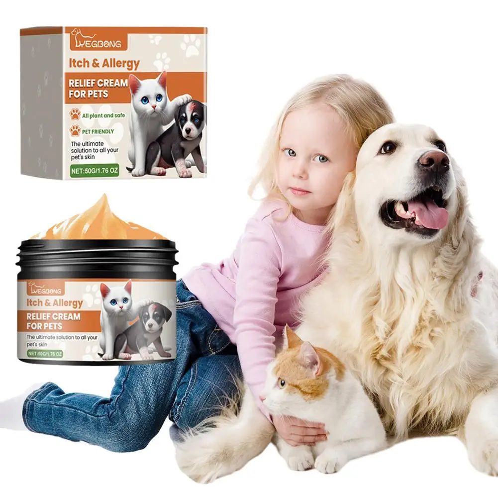 kf-Sa15c21d1923c414085e7e0ef79cd7f63p Pet Allergy and Itch Relief Cream for Dogs Cats Skin Health Care Cream 50g Skin Yeast Infections Ringworm Rashes - Image 1