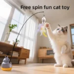 Cat Funny Cat Stick Steel Wire Long Pole Feather Cute Cat Toy Kitten Fishing Rotating Self-pleasure Relief Pet Toy - Image 2