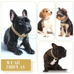 New Style Pet Collar Necklace Cat Dog Full Diamond Cuban Chains Dog Chains Lock Buckle Gold Silver Rose Gold Pet Supplies - Image 6