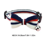 British-style striped bow tie with bells and cat collar, pet anti-asphyxiation collar, pet wedding bow, essential for daily fash - Image 2