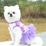 Floral Dog Dress for Small Breeds - Woven Polyester, Pullover Style, Breathable Pet Apparel for Dogs & Cats, Perfect for Toy & M - Image 2