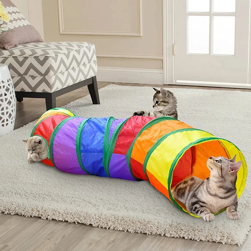 kf-Sa31d69aff48644489e50b73d5f7eca6a8 Cat Tunnel Tube Foldable Cat Toys Kitty Training Interactive Fun Toy Tunnel Bored for Puppy Kitten Pet Supplies Cat Accessories - Image 1