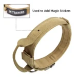 Tactical Dog Collar Heavy Duty Nylon Adjustable Quick Release Buckle with Control Handle for Medium Large Dogs Control Handle - Image 2