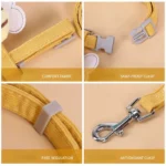 Cat Harness Leash Collar Set Adjustable Cartoon Bee Double Layer Dog Harness for Small Medium Pet Collar Leash Outdoor Walking - Image 4