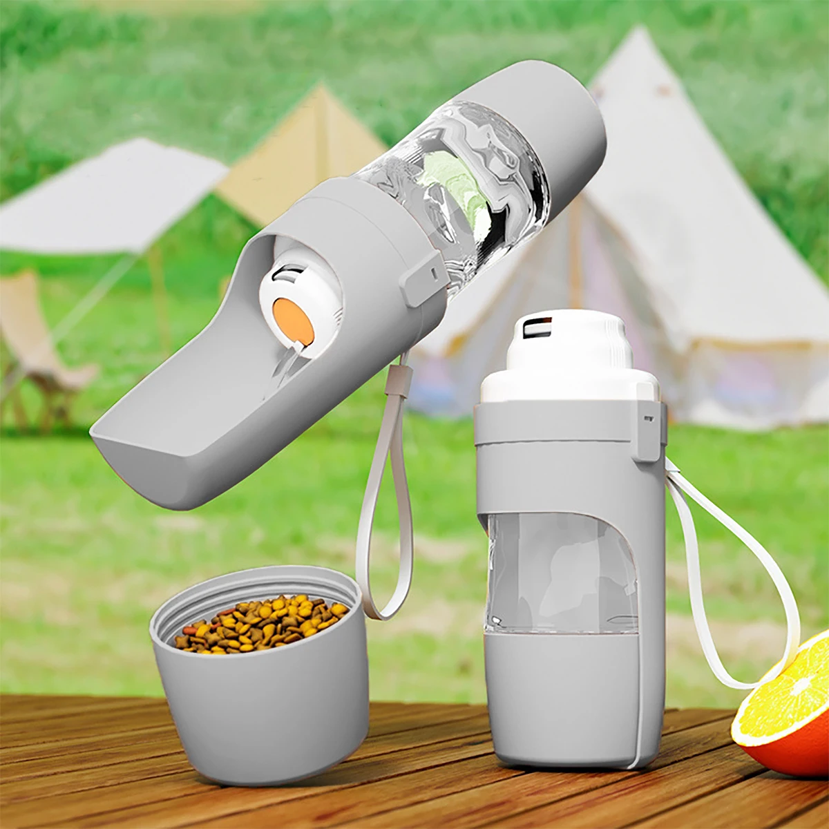 kf-Sa450853522fc4313bfd92b2b5c207349Y Portable Dog Cat Water Bottle with Storage Food and Water Container for Puppy Pets dogs Feeder Bowl Outdoor Travel Pet supplies - Image 1