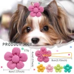 10PCS Solid Color Pet Dog Bows Puppy Flower Hair Bows Rubber Bands for Dogs Cute Cat Dog Bows Hairwear Dog Hair Accessories - Image 3
