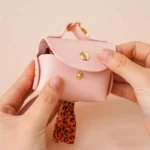 Stylish Pet Bag Holder Faux Leather Pet Poop Bag Holder with Dispenser for Dog Bags Portable Dog Poop Bag Organizer Supplies Pet - Image 2
