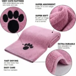 Super Absorbent Dog Bath Towel - Quick-Drying Soft Pet Towel for Small Large Dogs Puppy Grooming - Image 2