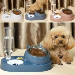 Food Container with Waterer Pet Waterer Feeder 2-in-1 Cat Bowl Water Dispenser Automatic Water Storage Pet Dog Cat Food Bowl - Image 2