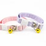 Cat Collar,Cotton Breakaway with Bell,Safety Buckle Wedding Cat Collar for Girl Boy Cats and Small Dogs,Adjustable Pet Supplies - Image 3