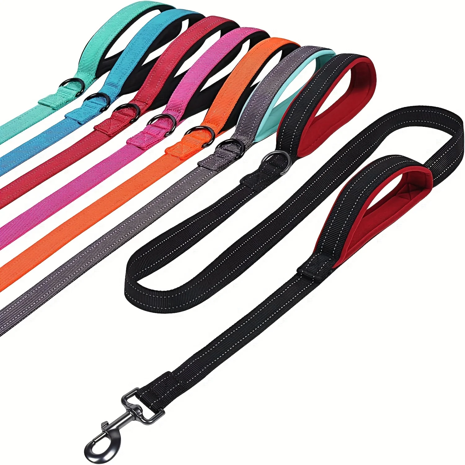 kf-Sa5d073a8a8ea4ac7b98feb352a275c721 Long Traffic Padded Two Handle Heavy Duty Double Handle Nylon Dog Leash For Training Control - Image 1