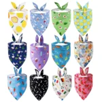 Sucado Dog Bandana Fruit Floral Spring Washable Soft Doggy Scarf Kerchief Summer Adjustable for Small Medium Large Dogs Pets