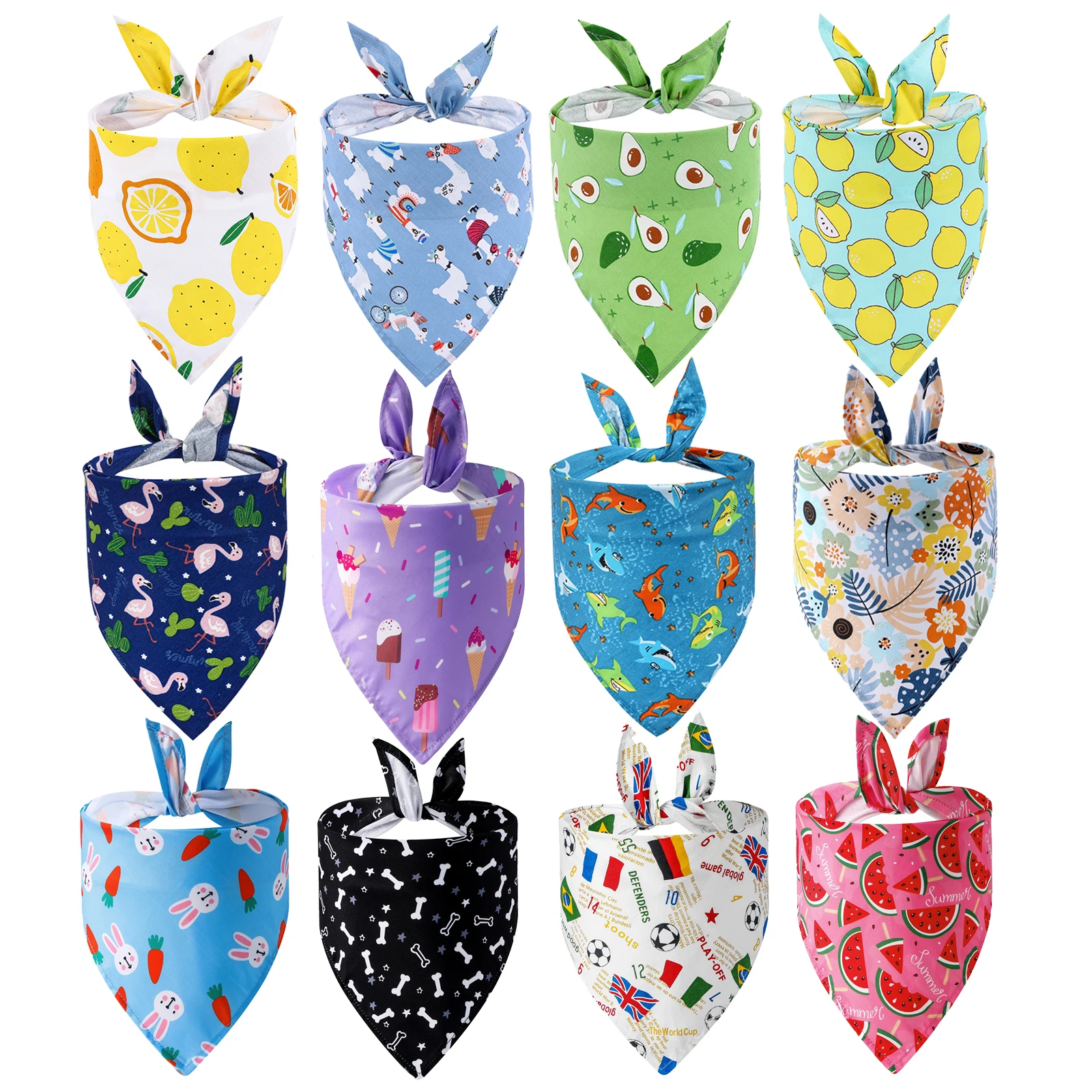 kf-Sa707b2e3809046cb9c6884ed58cc48d1N Sucado Dog Bandana Fruit Floral Spring Washable Soft Doggy Scarf Kerchief Summer Adjustable for Small Medium Large Dogs Pets - Image 1