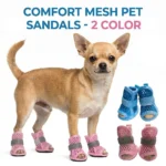 4Pcs Cute Mesh Dog Shoes Soft-sole Non-slip Cooling Dog Boots Elastic Strap Wear-resistant Dog Foot Cover For Small Medium Pets - Image 4