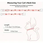 2 Pack Cotton Breakaway Cat Collar Pink Strawberries and White Heart Shaped Pendant Cute Kitten Cat Collar with Bell - Image 3