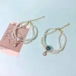 Luxury Dog Cat Pearl Necklace Collar with Diamond Pendant for Cats Dogs Puppy Wedding Costume Pet Crystal Jewelry Accessories - Image 2