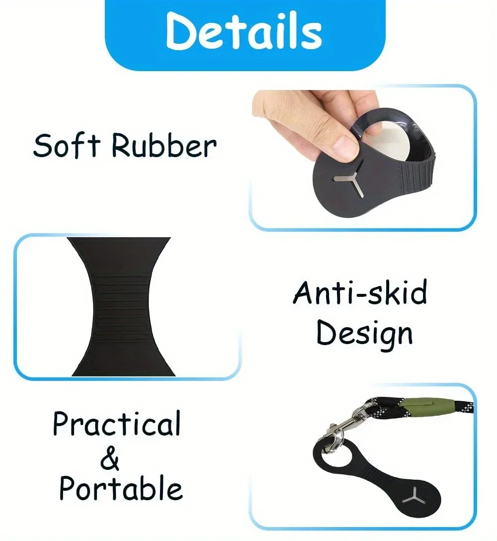 silicone dog poop bag holder with leash clip black white pattern waste bag dispenser with drawstring closure runs bike rides poop bags for dogs details 4