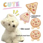 Pizza Squeaky Plush Dog Toy Pizza Shape Interactive Chew Toys for Puppies Small Dogs Anxiety Relief Boredom Relief - Image 4