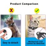Cat AirTag Holder Collar Breakaway Reflective Strips Adjustable Kitten Collar Waterproof Cat Bell Collar Pet Air Tag Case - Image 4