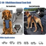 2-in-1 Dog Car Seatbelt Headrest Restraint Adjustable Reflective Pet Safety Seat Belt Clip Buckle Tether Large Medium Small Dogs - Image 5