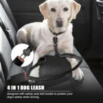 Reflective Shock Absorbing Pet Leashes with Car Seatbelt for Large Dogs Heavy Duty Tactical Bungee Dog Leash No Pull Dog Leash - Image 3