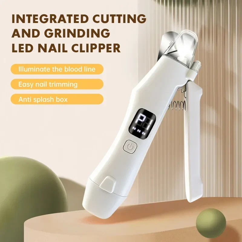 kf-Sa8ee587c0c1948e0bf6e71b5e087031ba LED Light Pet Nail Clipper Cutter Grinder 2 In 1 Cat Dog Nail Trimmer Scissors Grooming Tool With Nail File - Image 1