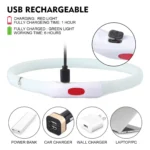 Adjustable USB Rechargeable LED Dog Collar- Multi-Color, 4 Flashing Modes, Cut- to- Fit Design for Nighttime Safety & Visibility - Image 4