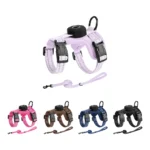 Cat Harness and Leash Set Escape-Proof Reflective Cat Vest with AirTag Holder Lightweight Adjustable Harness for Walking Outdoor - Image 5