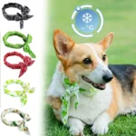 Reusable Pet Cooling Neck Wrap, Summer Cartoon Ice Collar for Dogs Cats, Heat Relief Cold Scarf for Outdoor Walk