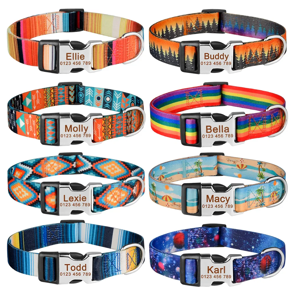 kf-Sa9e7c98dea714a7cb2450af8b88465daE Personalized Dog Collar Custom Engraved Name ID Tag Nameplate Adjustable Small Large Medium Puppy Pet Dogs Collars - Image 1