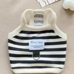 Striped Small Dog Vest Bichon Frise Comfortable Summer Puppy Clothes Dog Halter Vest Cute Cat Clothes with D Ring - Image 7