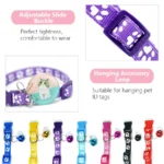 1/5Pcs Adjustable Footprint Pet Collar with Bell, Cute Soft Neck Collar for Puppy Small Dog Kitten Cat Daily Wear - Image 5