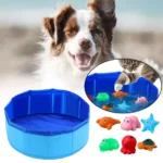 Foldable Dog Bath Swimming Pool Cat Pool Toy With Fish-Water Endless Self Play Interactive Cat Toys Pet Cleaning Water Basin - Image 4