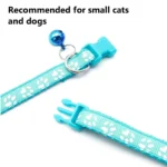 1/5Pcs Adjustable Footprint Pet Collar with Bell, Cute Soft Neck Collar for Puppy Small Dog Kitten Cat Daily Wear - Image 3