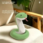 Simulated snake Dog Toy Crinkle Sound Toy Soft Linen Interactive Toy Kitten Kick Toy for Indoor Persimmon Teasing Cat Teaser - Image 6
